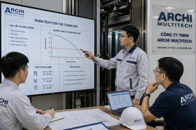 Tuổi thọ của một thang máy sử dụng bao lâu.